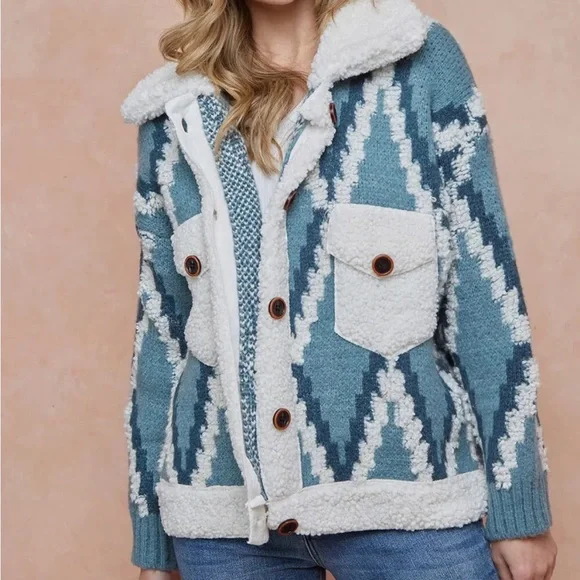 3 Yellowstone Ski Sherpa Tribal Jacket or Cardigan - Picture 5 of 9